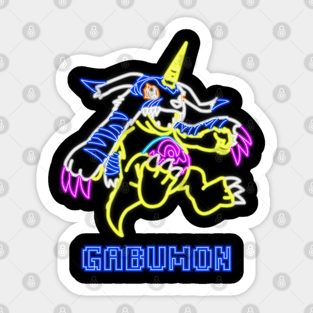 Gabumon Neon Sticker by AndyDesigns